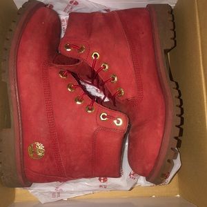 Red limited release Timberlands